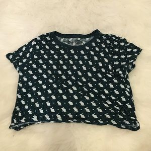 Aeropostale Dark green bunny crop top