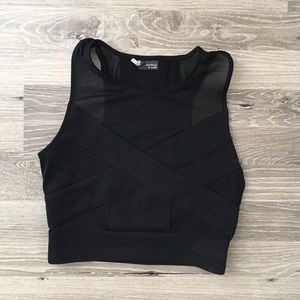 Sparkle&Fade mesh crop top