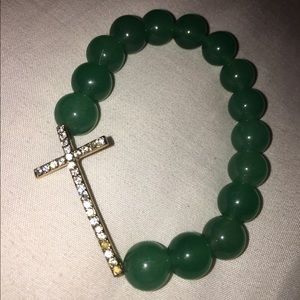 Jade green Cross bracelet