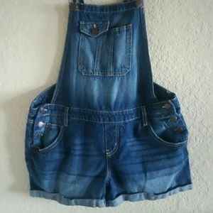 LEI GIRL'S JEAN SHORTALLS SIZE Large