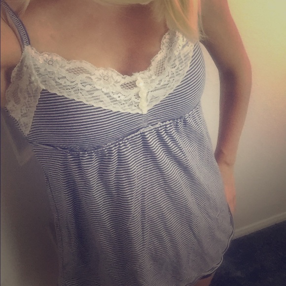 Blue striped top