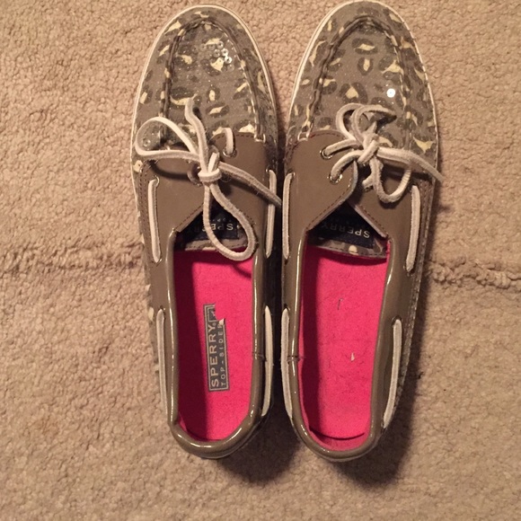 Leopard sequin sperry's