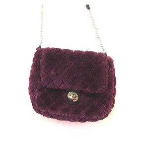 Faux Fur Purple Purse.