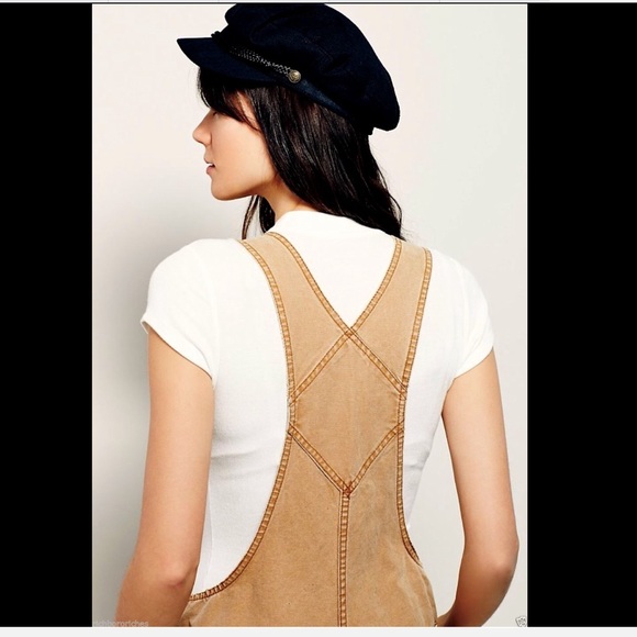 Free People X Dickies oversized tan Overalls S - Picture 3 of 4