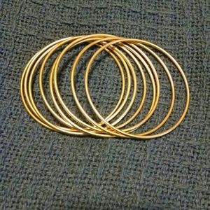 Gold bangles, total 8