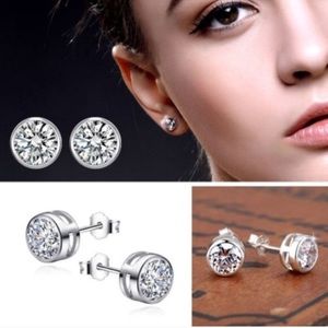 CZ Crystal Solitaire Earrings💎