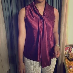 Elegant Burgundy Silk Blouse