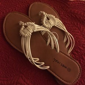 2 pairs! NWOT White Wet Seal Sandals size 10