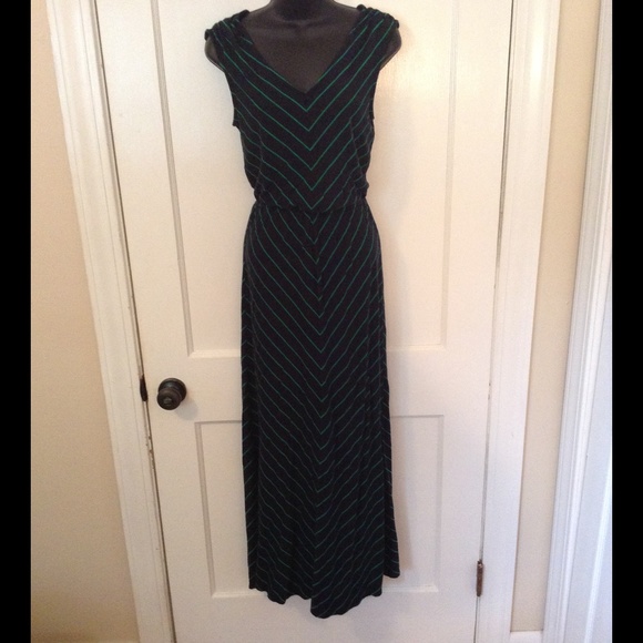 Banana Republic XS navy and green maxi dress