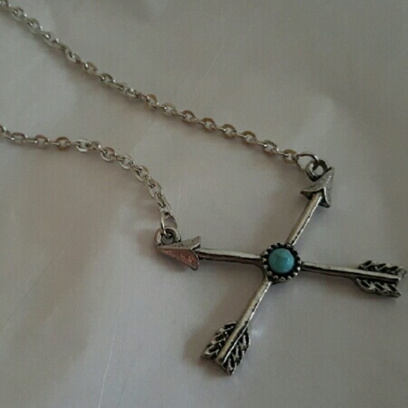 ⤵$5 🏴LAST ONE 🏴Silver & turquoise arrow necklace - Picture 4 of 4