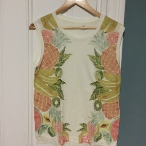 J. Crew pineapple tank tee