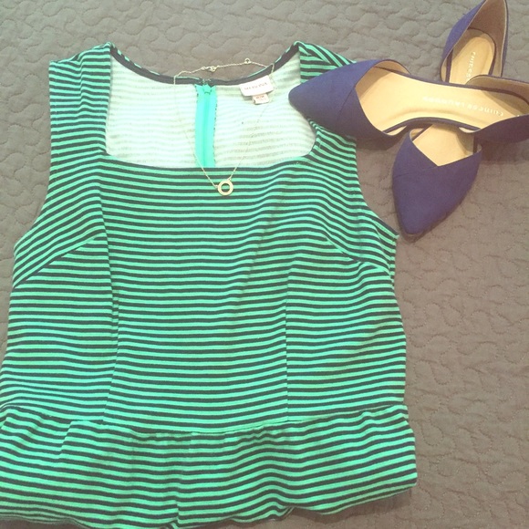 Green and navy blue dress - Picture 1 of 4