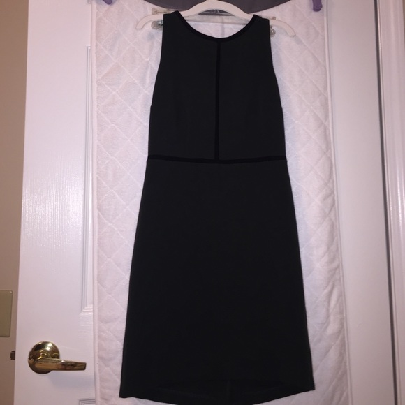 LOFT Emerald green and black sheath dress