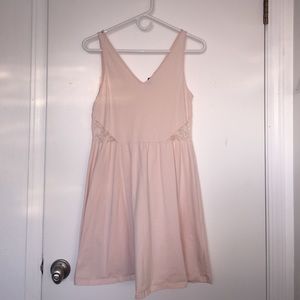 Blush tank dress w/ flower mesh