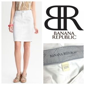 White Denim Pencil Skirt