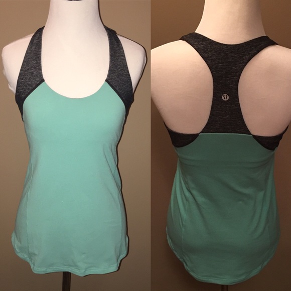 lululemon athletica Tops - Lululemon | Mint/Grey Athletic Tank Top, 8!