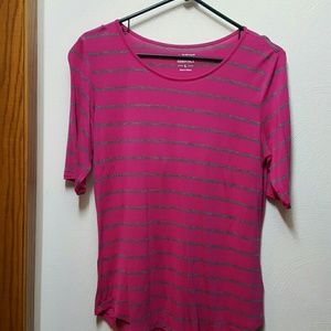 Apt 9 pink and gray stripped shirt