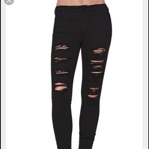 Kendall and Kylie Black Skinny Ripped Jeans