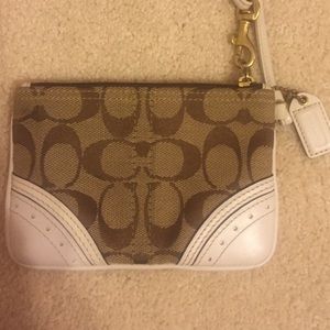 Brown with white leather