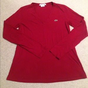 Lacoste long sleeve v-neck tee!