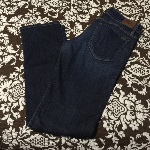 Dark washed straight leg jeans