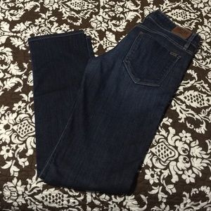 Dark washed straight leg jeans