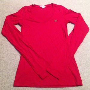 Lacoste long sleeve v-neck tee!