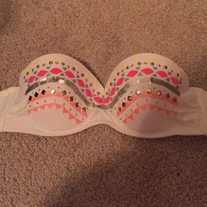 strapless swim top