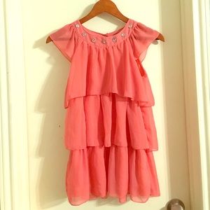 Orange Tiered Blouse with Matching Leggings