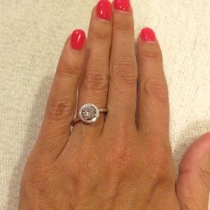 CZ ring set in sterling silver. Size 7. Never worn