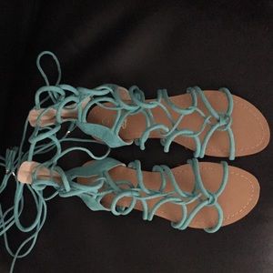Turquoise Gladiator Sandals
