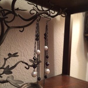 Pearl and Bead Chain Earrings