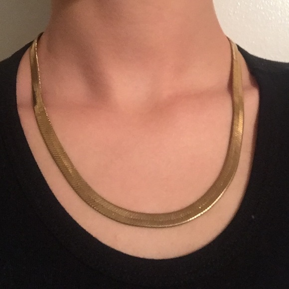 10k Gold Plated Herringbone Necklace