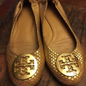 Tory Burch Gold Flats
