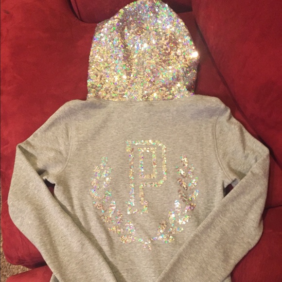 Victoria's Secret Love PINK Bling Hoodie Small