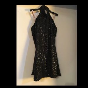Black sequin dance costume