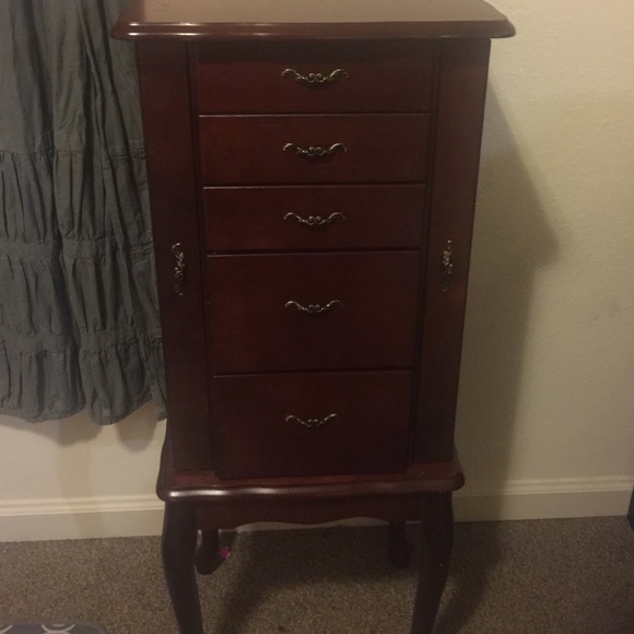 Dark brown jewelry armoire