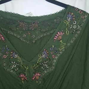 Anthropology Embroidered Blouse