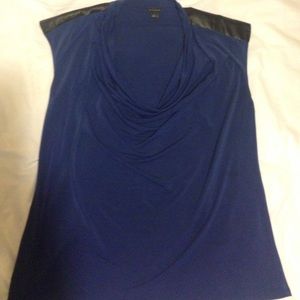 Ann Taylor blouse with leather trim
