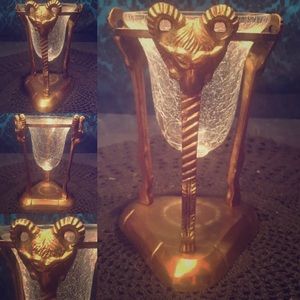 Vintage brass Aries Vanity Accessory Trinket dish