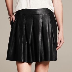 Banana Republic leather pleated skirt