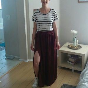 Zara maroon maxi skirt