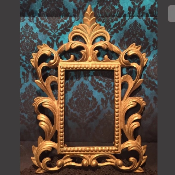 Vintage Brass Picture Frame Vanity Mirror boho