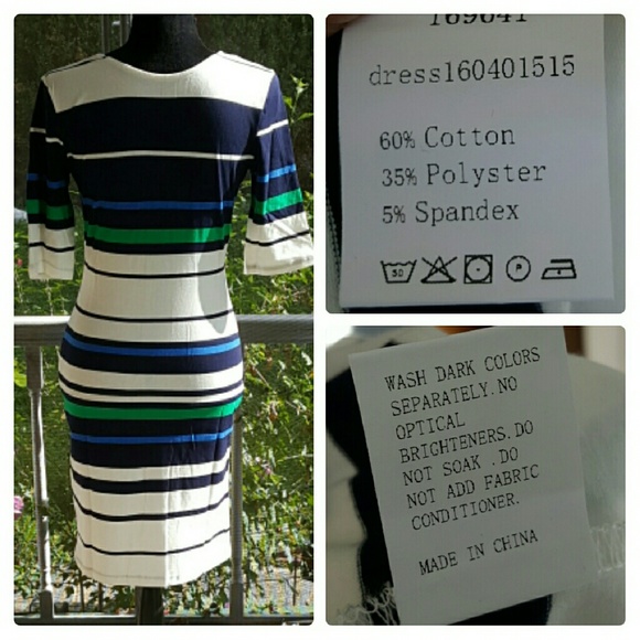 🚫SOLD 🚫 Striped ColorBlock bodycon dress - Picture 3 of 4