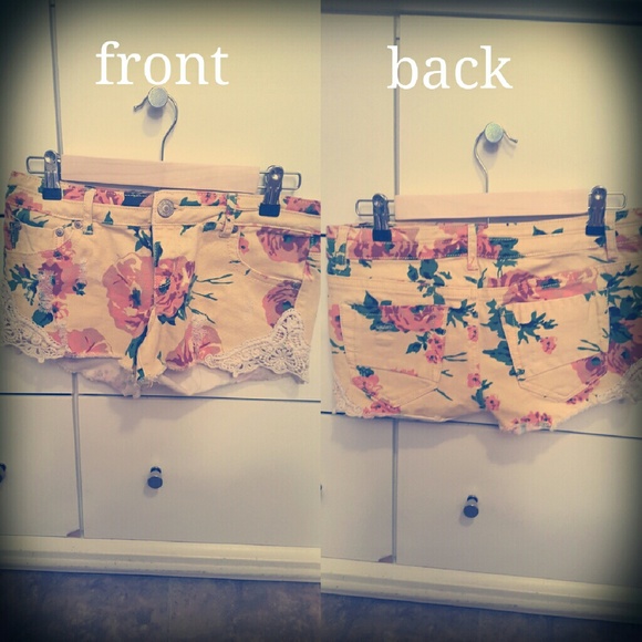 Yellow floral shorts