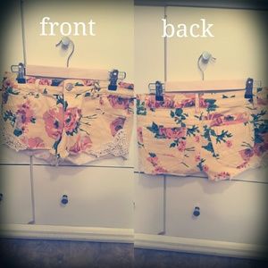 Yellow floral shorts