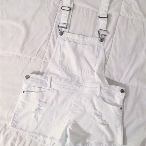White Overall Shorts