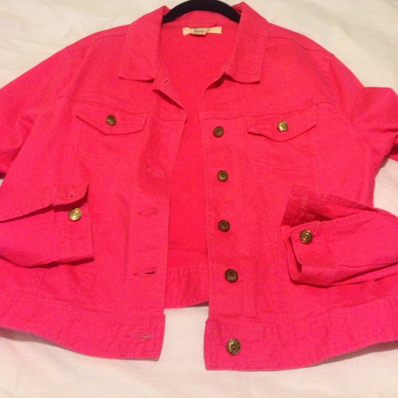 Pink denim jacket XL