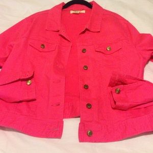 Pink denim jacket XL