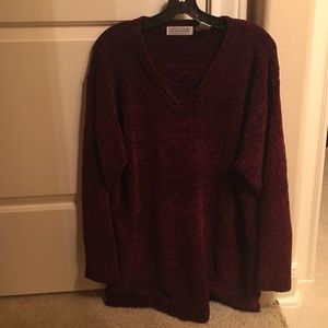 Red v neck sweater